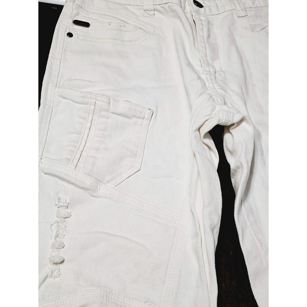 Young Republic Moto Jeans size 34 Men's biker utility jeans white - Picture 3 of 16